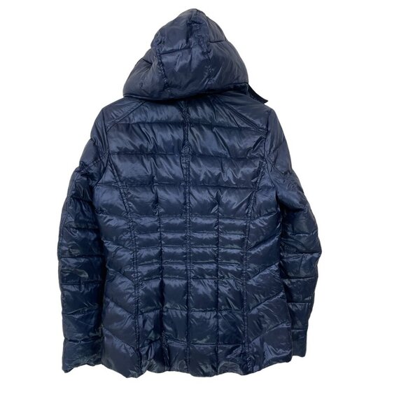 Andrew Marc Jacket Womens XS 650 Fill Power Feather Down Hooded Puffer Coat Navy - Picture 9 of 9
